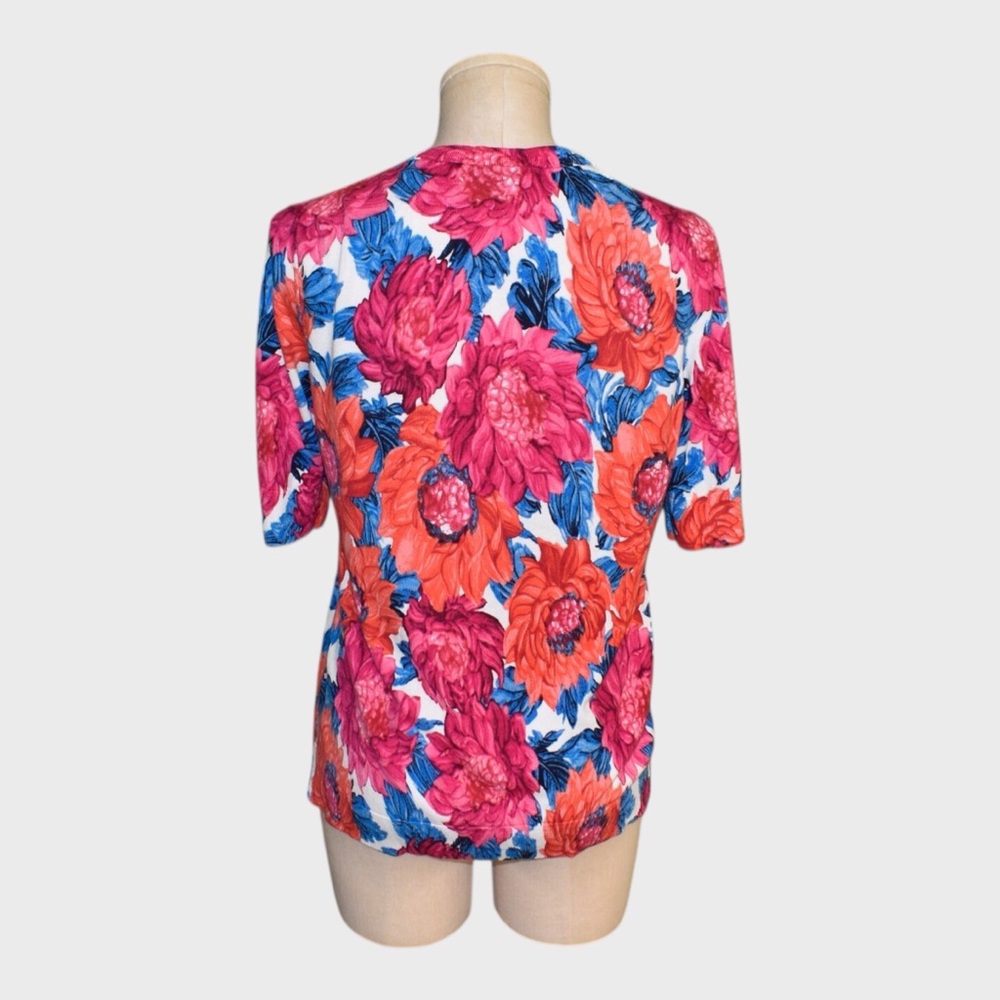 Talbots Bold Floral Button Cardigan - Picture 3 of 5